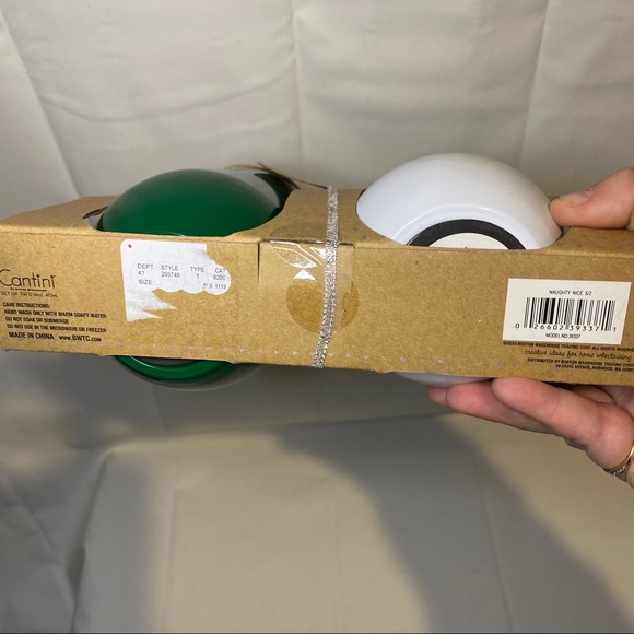 Cantini Set 2 Stainless Steel Wine Tumblers NWT Christmas Naughty Nice Glasses - Picture 5 of 6